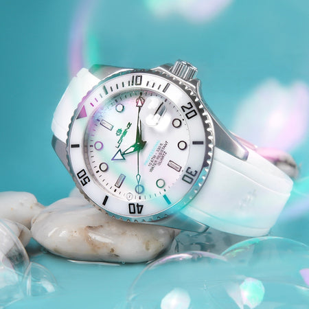 Orologio LORENZ donna Submarine gomma bianco