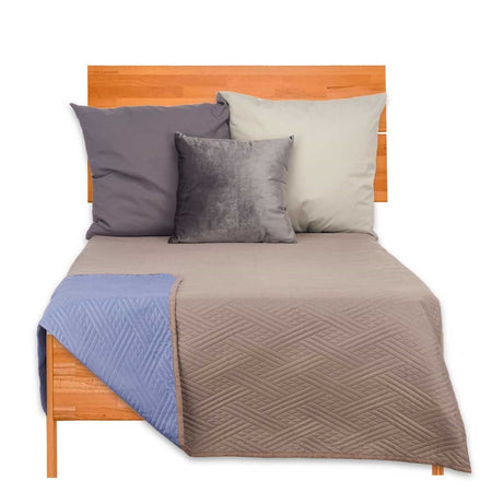 Trapuntino Letto Matrimoniale 240x260 cm Reversibile Grigio Blu Moderno