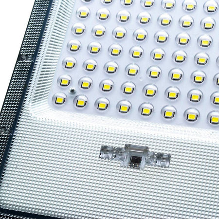 Faro Solare Led 120 W Ip65 Sensore Crepuscolare Faretto Dimmerabile Telecomando