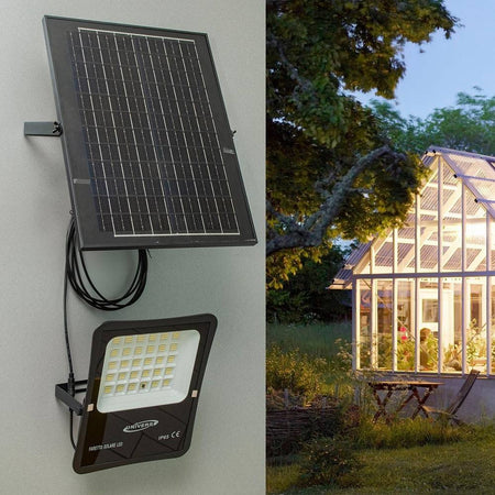 Faro Con Pannello Solare Ip65 E Sensore Crepuscolare Proiettore 50 100 200 300w