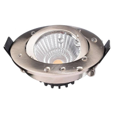 Faretto Incasso Tondo Slim Luce Box Doccia Led 8w Orientabile Dimmerabile Nichel