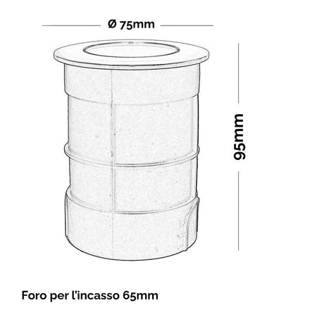 Faretto Led 24v Rgbw Calpestabile Incasso 65mm Ip68 Segnapassi 9 W Rgb 4000k Dmx