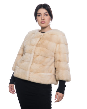 Terry - Giacca Donna Beige in vera pelliccia