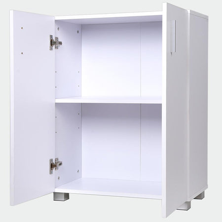 Madia Mobiletto Credenzina Legno 2Ante 2Ripiani Cucina Bagno Ufficio Salvaspazio