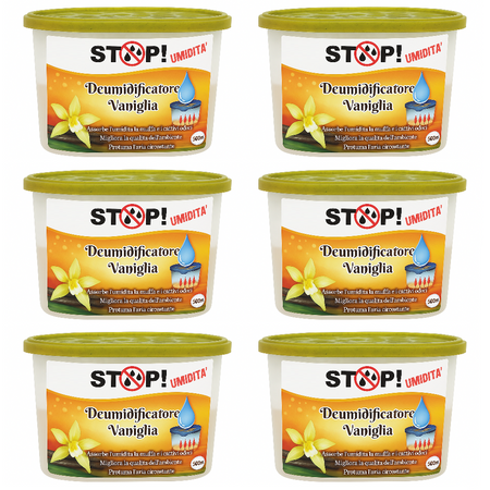 6pz Deumidificatore Casa Portatile 500ml contro Muffa Assorbi Umidità Vaniglia