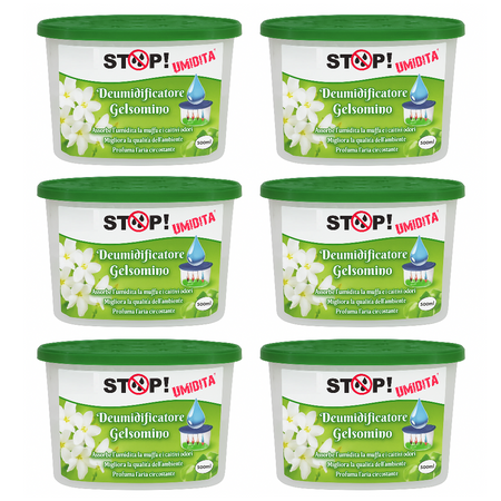 6pz Deumidificatore Casa Portatile 500ml contro Muffa Assorbi Umidità Gelsomino