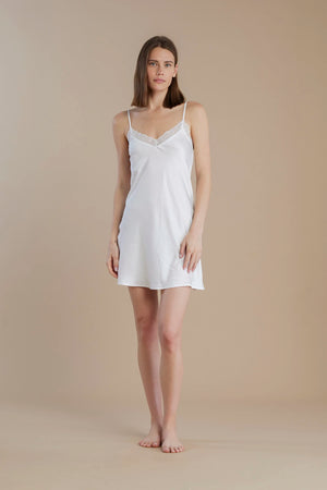 Camicia da notte in raso con spalline sottili - Noi di notte 3249