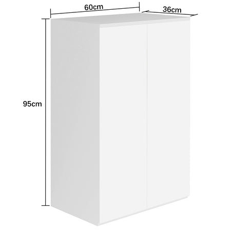 Scarpiera Salvaspazio con 2 Ante e 6 Ripiani in Legno 60x32H95cm Porta Scarpe