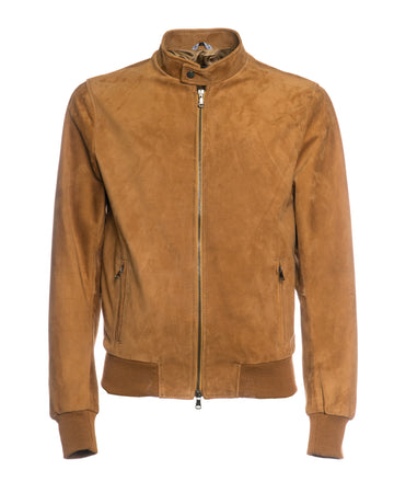 Bomber Napoli - Bomber Uomo Cuoio in vera pelle camoscio