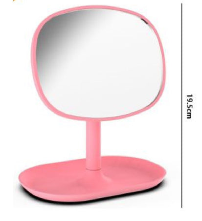 Specchio Trucco Da Tavolo 19.5cm Arredo Bagno Casa Con Vassoio Makeup Rosa 69948
