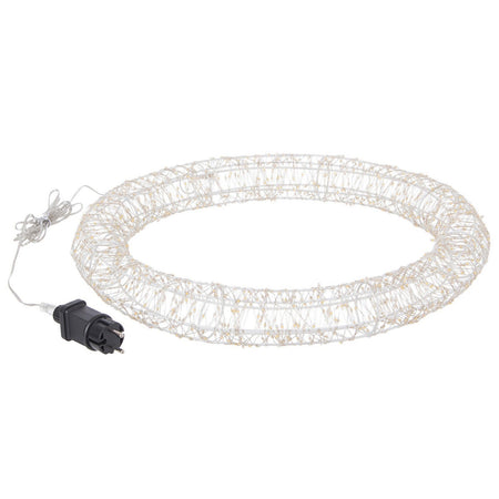 Corona di Natale luminosa luce classic 1140 microled con struttura bianca decorazione natalizia