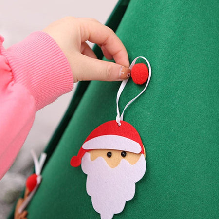 Albero di Natale Giocattolo in Feltro per Bambini 70 cm con 15 Addobbi Natalizi