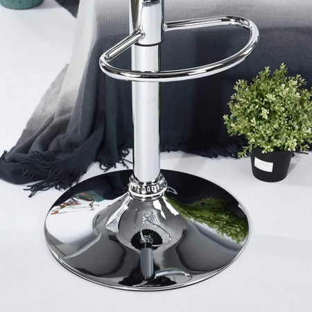 Set 2 Sgabelli Bar Cucina Girevoli Design Tappo Bottiglia Regolabili Nero Cromati