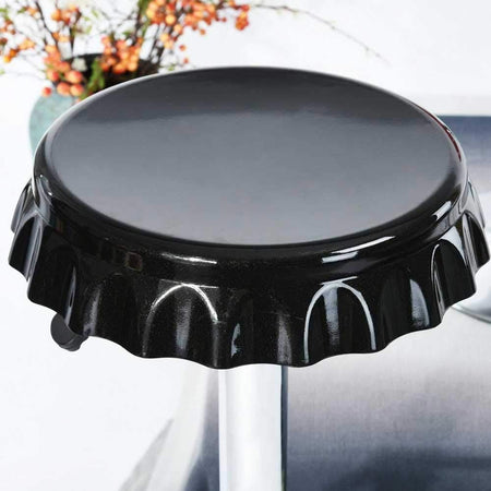 Set 2 Sgabelli Bar Cucina Girevoli Design Tappo Bottiglia Regolabili Nero Cromati