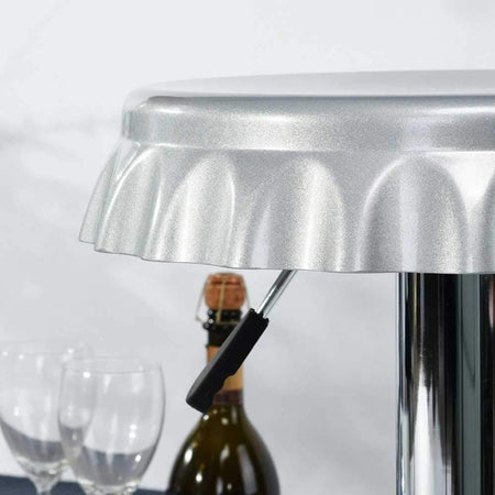 Set 2 Sgabelli Bar Cucina Girevoli Design Tappo Bottiglia Regolabili Silver Cromati