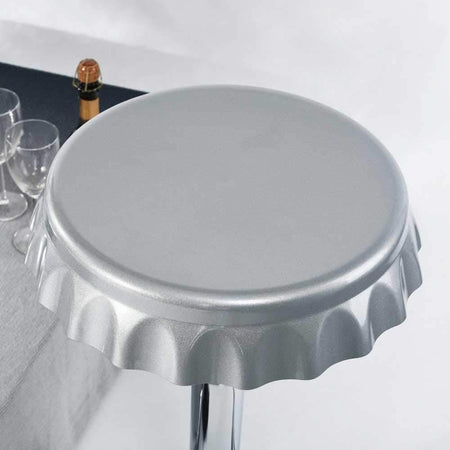 Set 2 Sgabelli Bar Cucina Girevoli Design Tappo Bottiglia Regolabili Silver Cromati
