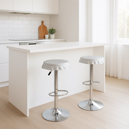 Set 2 Sgabelli Bar Cucina Girevoli Design Tappo Bottiglia Regolabili Silver Cromati