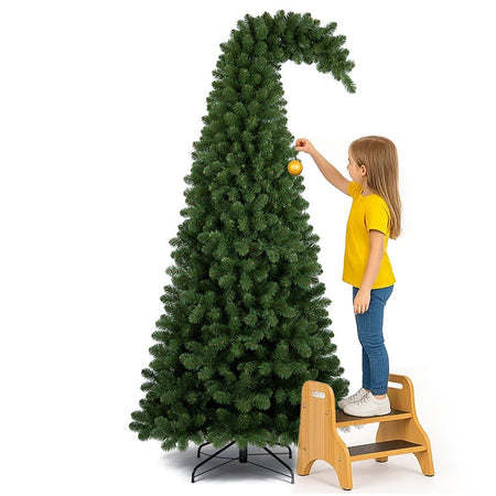 Albero di Natale Grumpy Verde Punta Ricurva 180cm Addobbo Natalizio 800 Punte