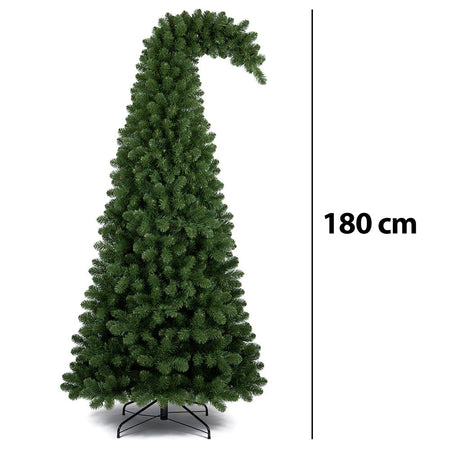 Albero di Natale Grumpy Verde Punta Ricurva 180cm Addobbo Natalizio 800 Punte