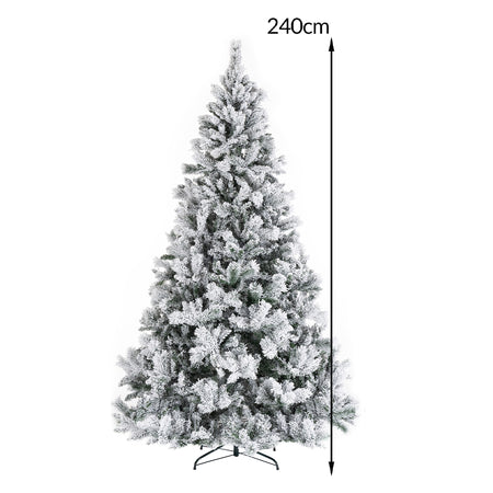 Albero di Natale Innevato Bianco Foltissimo 240cm 2050 Rami Pvc Ignifugo