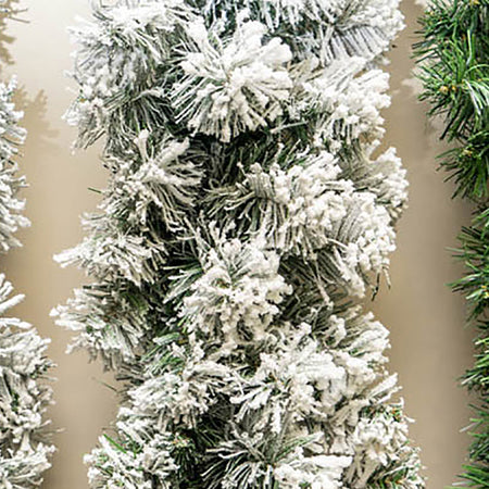 Ghirlanda Natalizia Innevata 270cm 180 Punte Festone Folto Camino Ringhiera Pvc