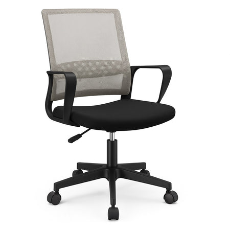 Sedia da Scrivania Ergonomica con 5ruote Piroettanti Rete Traspirante Casa Ufficio Nero Grigio