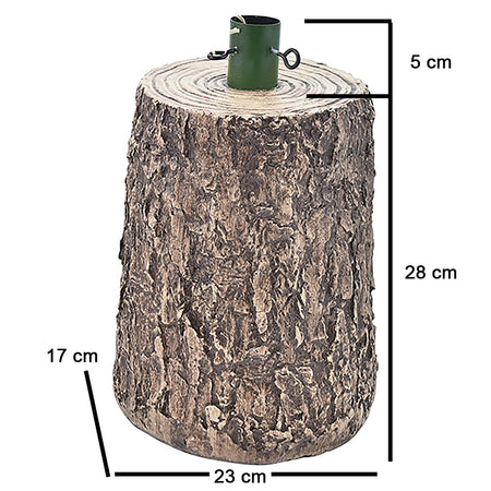 Base Supporto Albero di Natale Tronco Universale Resina Ferro Marrone H 33 cm