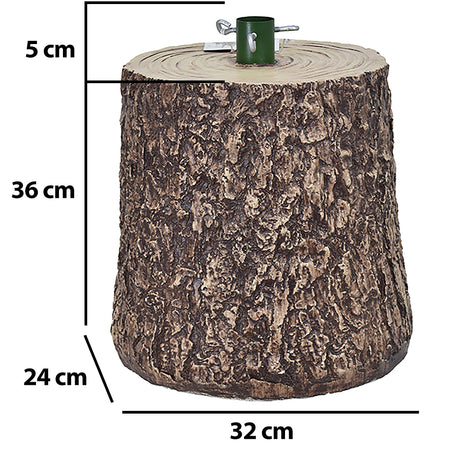 Base Supporto Albero di Natale Tronco Universale Resina Ferro Marrone H 41 cm