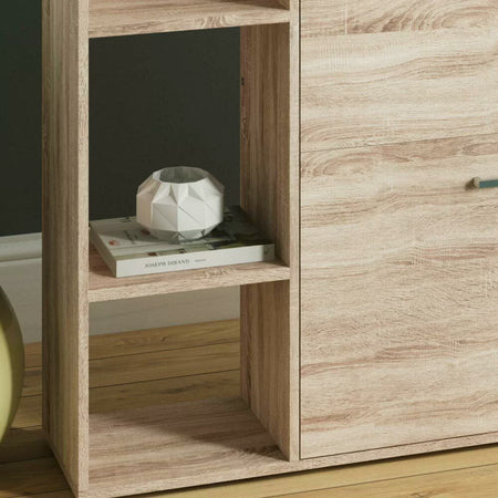 Scarpiera Doppia Profondità con Libreria 4 Ripiani Salvaspazio 102x25x98 cm Quercia