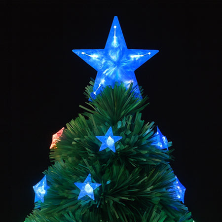 Albero di Natale 60 cm con Stelle Led Multicolore Base Tronco Natalizio Interno