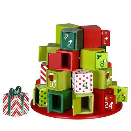 Calendario Avvento Regali di Natale in Legno 24 Cassetti Decorazioni Natalizie