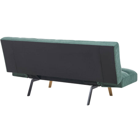 Divano Letto 2/3 Posti Click Clack in Tessuto con Braccioli Regolabili e Apertura Rapida Verde