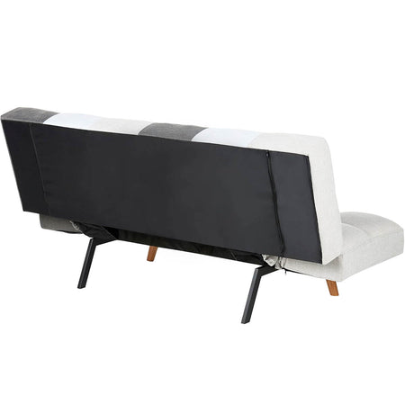 Divano Letto 2/3 Posti Click Clack in Tessuto con Braccioli Regolabili e Apertura Rapida Patchwork