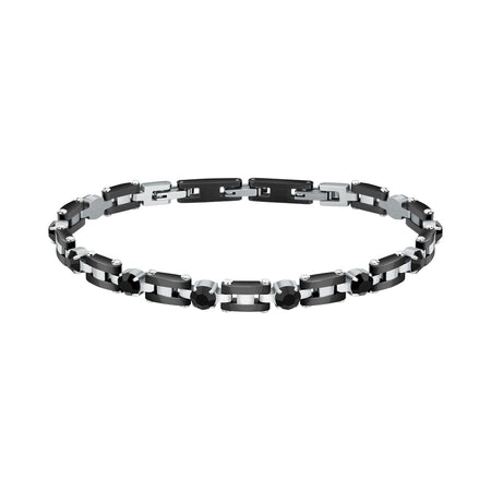 Bracciale MORELLATO uomo Motown acciaio / pietre nere
