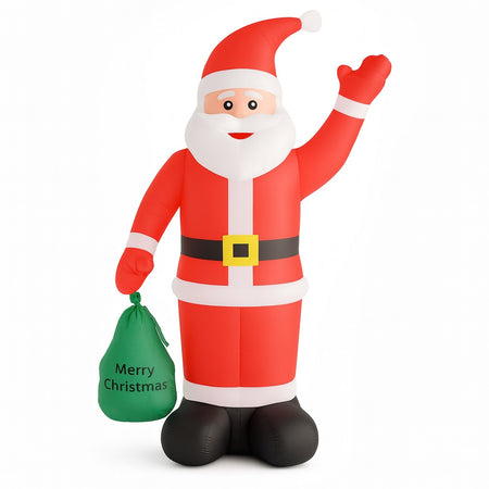 Gonfiabile Babbo Natale 180cm con LED per Esterno e Interno Natalizio Impermeabile