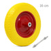 Ruota Piena Antiforatura Carriola 35cm PU Gialla con Asse Acciaio 21cm Resistente