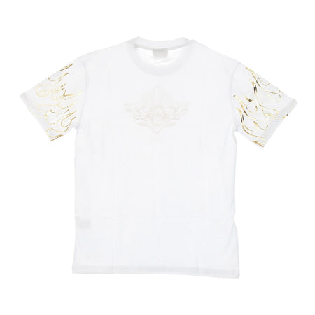 IHS Maglietta Uomo 3d Print Flames &angel Tee White da uomo