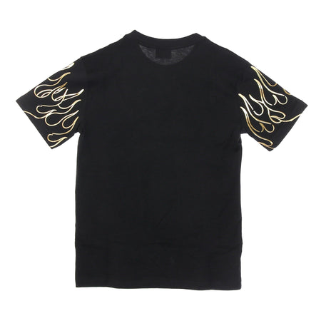 IHS Maglietta Uomo 3d Print Flames &angel Tee Black da uomo