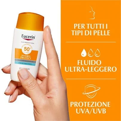 Eucerin Sun Protection Hydro Protect fluido viso solare per tutti i tipi di pelle SPF50+ 50ml