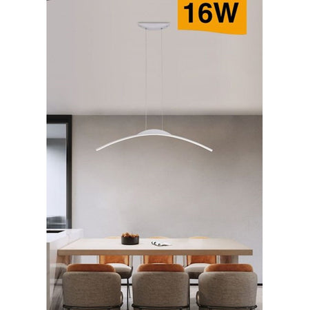 Lampadario Da Soffitto A Sospensione Led 16w Curvato Luce 3000k 6500k 4000k B68-b