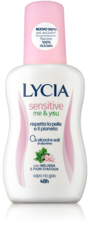 Lycia Sensitive Me&You vapo no gas 48h anti odore e anti macchia Melissa e Fiori d'acqua 75ml