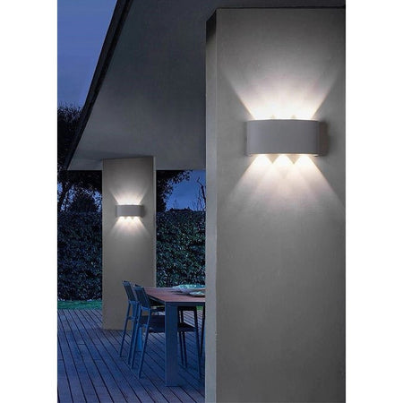 Applique 16w Up&down Lampada Muro Grigio Esterno Ip65 Luce 4000k 3000k 6500k Es68
