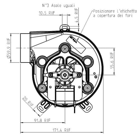 Estrattore - aspiratore fumi EVAGOLD30 stufe a pellet 14706121