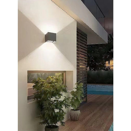 Applique Da Parete 22watt Grigio Per Esterno Doppia Emissione Luminosa Ip65 Es66