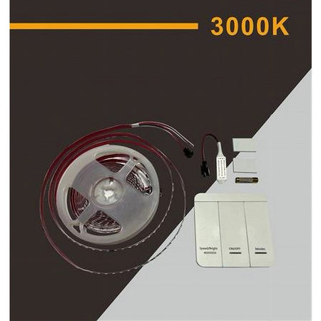 Strip Striscia Led 2835 Flessibile Dc 24v 10 Giochi Luce Ip20 5 Mt W2835-24-120