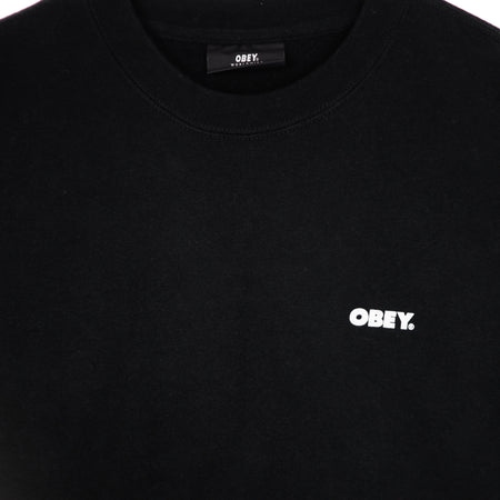 OBEY Felpa Girocollo Uomo Bold Premium Crew Fleece Black da uomo
