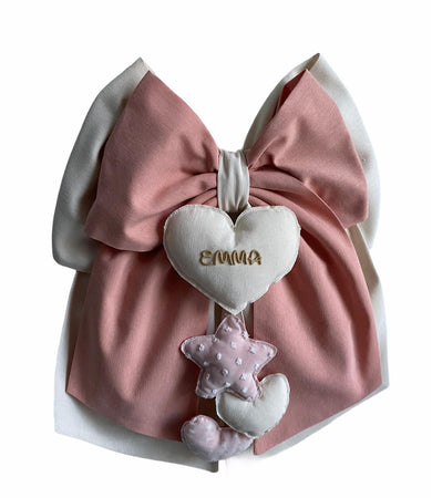 Fiocco nascita in cotone personalizzabile fatto a mano 35 x h 40 cm "Made in Italy"