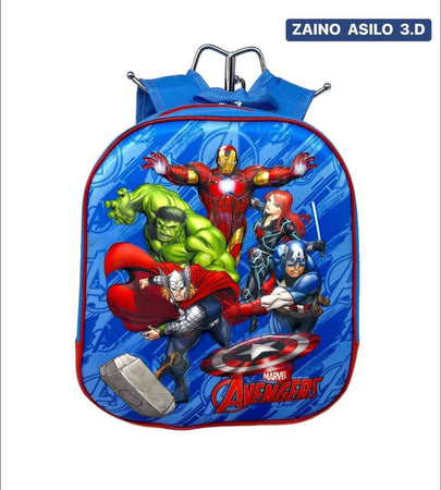 ZAINO ASILO 3D AVENGERS MARVEL BORSA SCUOLA BAMBINO