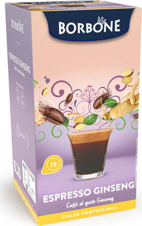 18-Cialde-Compostabili,-Espresso-Ginseng,-ESE-44mm,-Caffè-Borbone