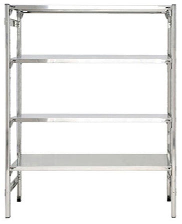 Scaffale inox per generi alimentari freschi con piani regolabili cm. 140x50x180h